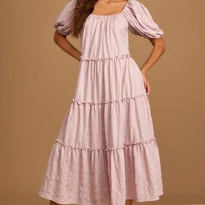 Lulu’s Puff Sleeve Tiered Maxi Dress